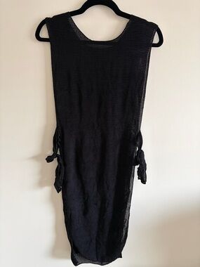Beach Black Sleeveless Knit - coverup